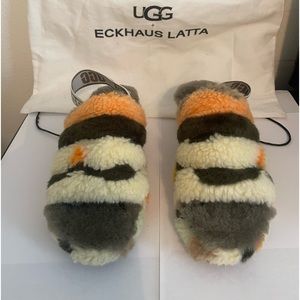 UGG “Fluff Yeah” Camo Slippers Size 7 NWOT